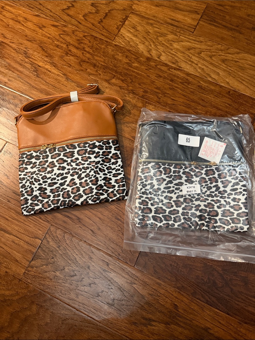 Women’s Leopard Print PU Crossbody Bag in Brown or Black
